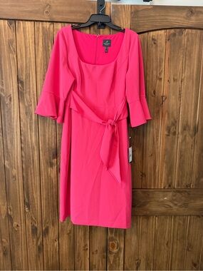 Adriana Papell bell sleeve tie front dress